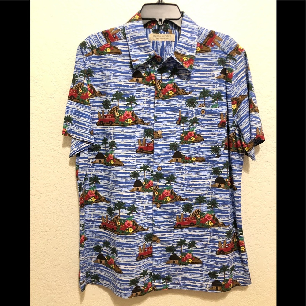 NWT Island Republic M Hawaiian Surf Woodie Shirt